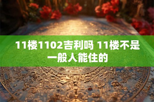11楼1102吉利吗 11楼不是一般人能住的
