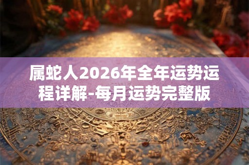 属蛇人2026年全年运势运程详解-每月运势完整版