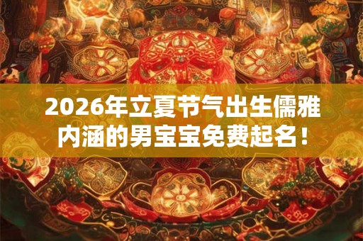 2026年立夏节气出生儒雅内涵的男宝宝免费起名！