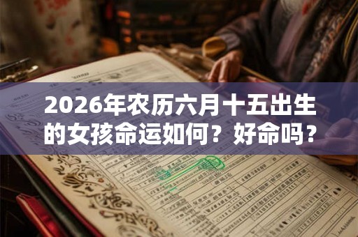 2026年农历六月十五出生的女孩命运如何？好命吗？