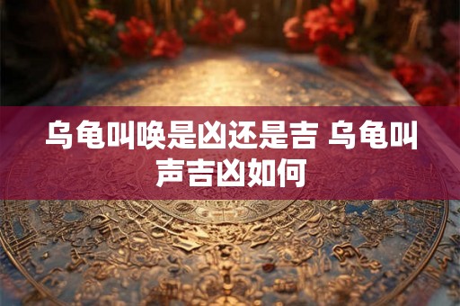 乌龟叫唤是凶还是吉 乌龟叫声吉凶如何