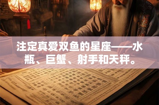 注定真爱双鱼的星座——水瓶、巨蟹、射手和天秤。