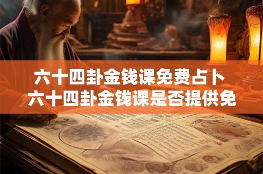 六十四卦金钱课免费占卜 六十四卦金钱课是否提供免费的占卜服务