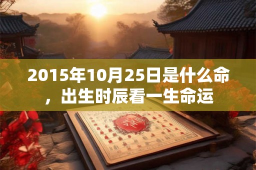 2015年10月25日是什么命，出生时辰看一生命运