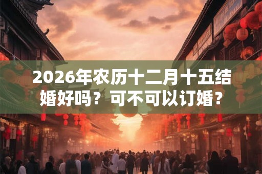 2026年农历十二月十五结婚好吗？可不可以订婚？