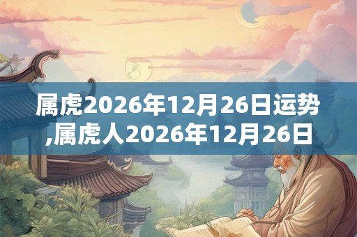 属虎2026年12月26日运势,属虎人2026年12月26日财运,生肖虎2026年12月26日运势