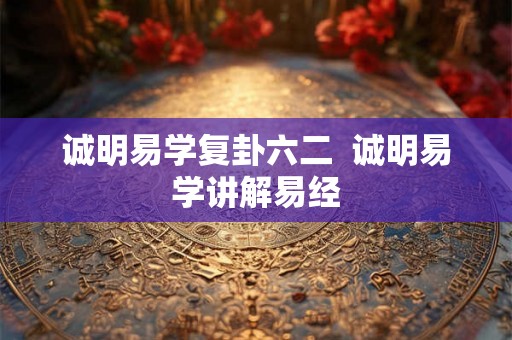 诚明易学复卦六二  诚明易学讲解易经