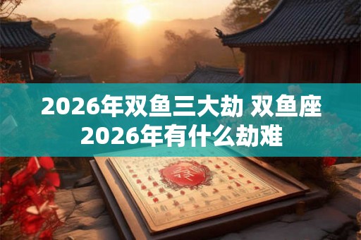 2026年双鱼三大劫 双鱼座2026年有什么劫难