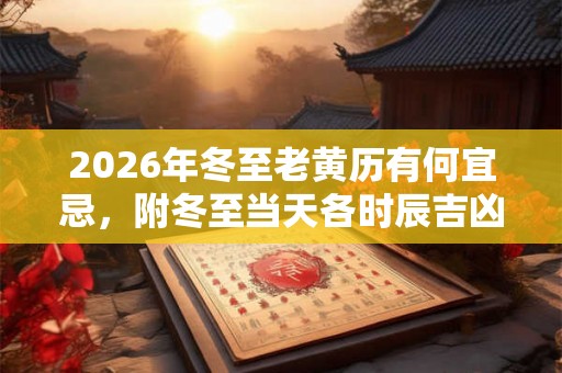 2026年冬至老黄历有何宜忌，附冬至当天各时辰吉凶一览表