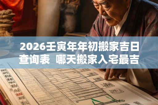 2026壬寅年年初搬家吉日查询表 哪天搬家入宅最吉利 2026壬寅年年初搬家吉日查询表 哪天搬家入宅最吉利