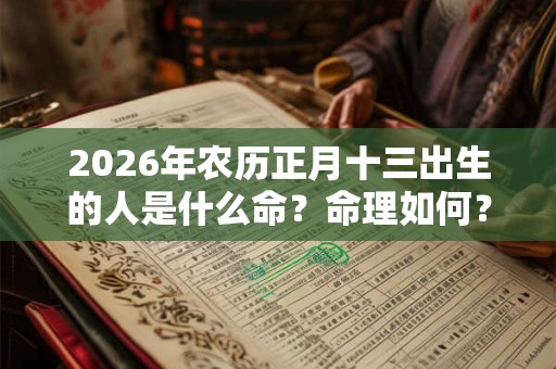 2026年农历正月十三出生的人是什么命？命理如何？