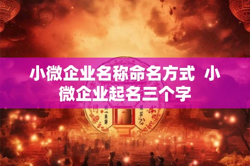 小微企业名称命名方式 小微企业起名三个字 小微企业名称命名方式 小微企业起名三个字