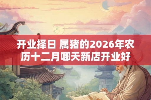 开业择日 属猪的2026年农历十二月哪天新店开业好