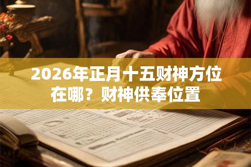 2026年正月十五财神方位在哪？财神供奉位置