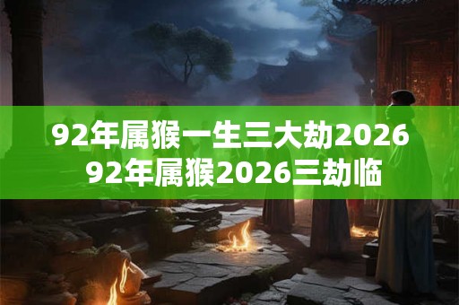 92年属猴一生三大劫2026 92年属猴2026三劫临