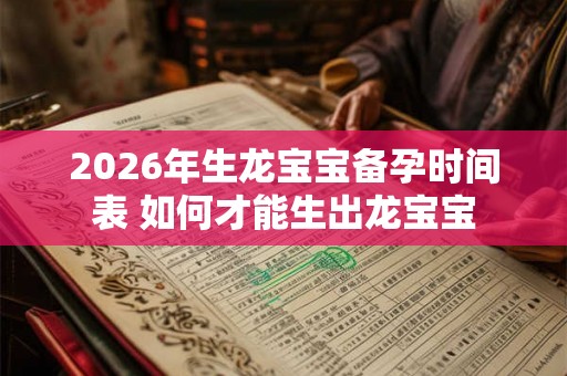 2026年生龙宝宝备孕时间表 如何才能生出龙宝宝 2026年生龙宝宝备孕时间表 如何才能生出龙宝宝
