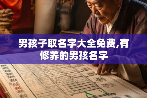 男孩子取名字大全免费,有修养的男孩名字