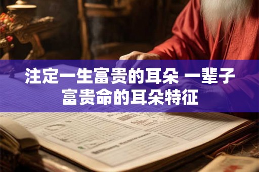注定一生富贵的耳朵 一辈子富贵命的耳朵特征