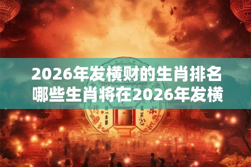 2026年发横财的生肖排名 哪些生肖将在2026年发横财