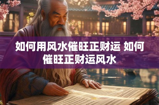 如何用风水催旺正财运 如何催旺正财运风水