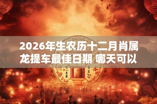 2026年生农历十二月肖属龙提车最佳日期 哪天可以挂牌