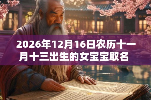 2026年12月16日农历十一月十三出生的女宝宝取名 寓意有内涵