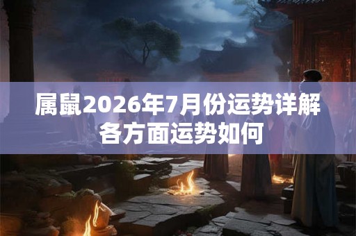 属鼠2026年7月份运势详解 各方面运势如何 属鼠2026年7月份运势详解 各方面运势如何