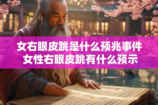 女右眼皮跳是什么预兆事件 女性右眼皮跳有什么预示事件