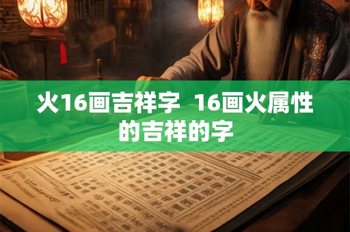火16画吉祥字  16画火属性的吉祥的字