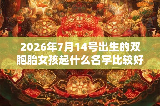 2026年7月14号出生的双胞胎女孩起什么名字比较好听呢，五行属什么？