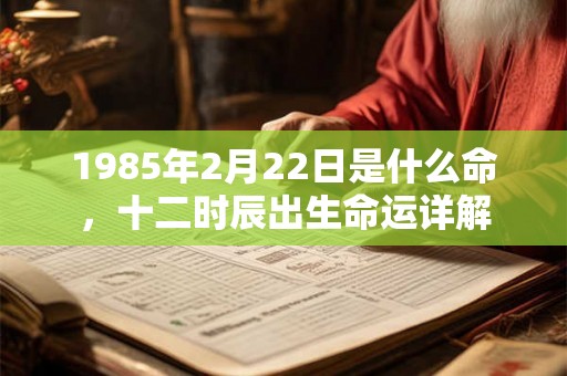 1985年2月22日是什么命，十二时辰出生命运详解