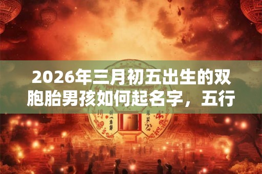 2026年三月初五出生的双胞胎男孩如何起名字，五行属什么