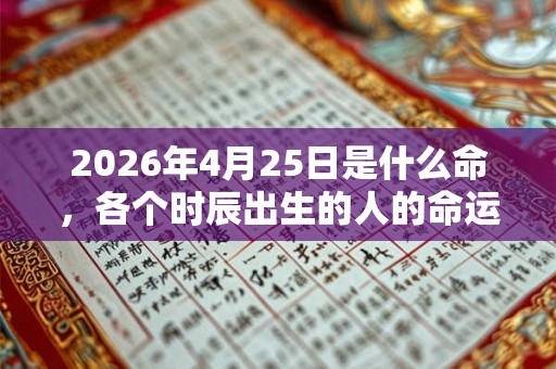 2026年4月25日是什么命，各个时辰出生的人的命运