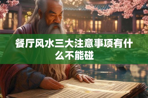 餐厅风水三大注意事项有什么不能碰