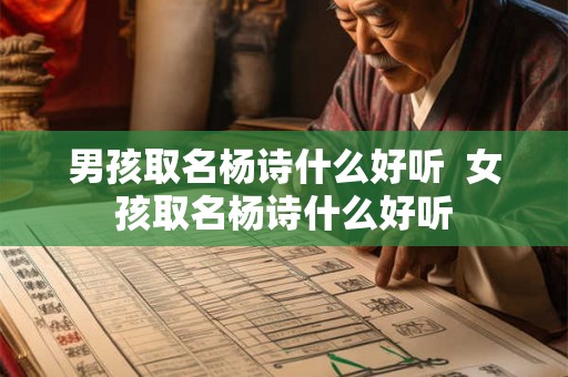 男孩取名杨诗什么好听  女孩取名杨诗什么好听