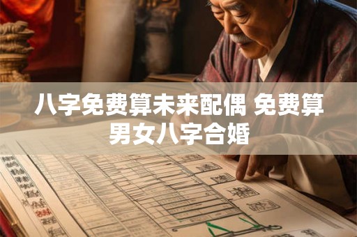 八字免费算未来配偶 免费算男女八字合婚