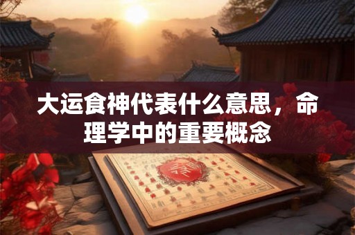 大运食神代表什么意思，命理学中的重要概念
