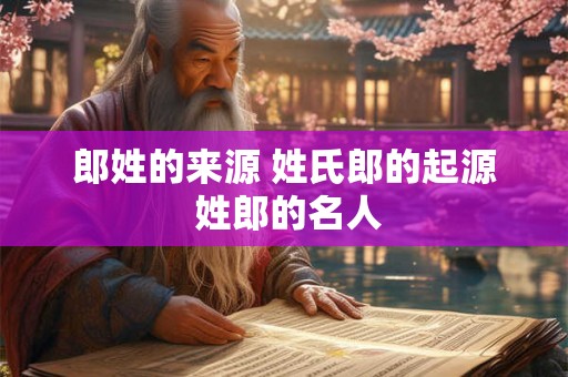 郎姓的来源 姓氏郎的起源 姓郎的名人