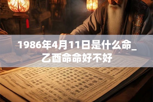 1986年4月11日是什么命_乙酉命命好不好