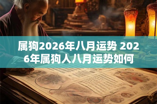 属狗2026年八月运势 2026年属狗人八月运势如何