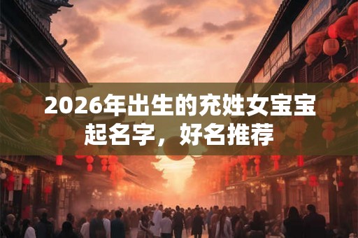 2026年出生的充姓女宝宝起名字，好名推荐