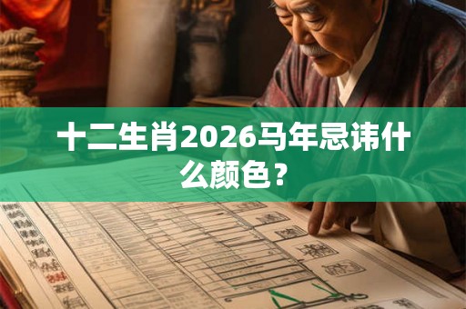 十二生肖2026马年忌讳什么颜色？