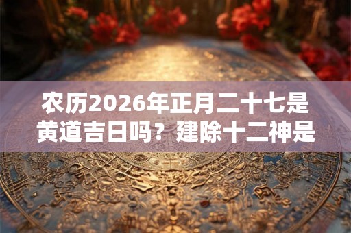 农历2026年正月二十七是黄道吉日吗？建除十二神是什么？