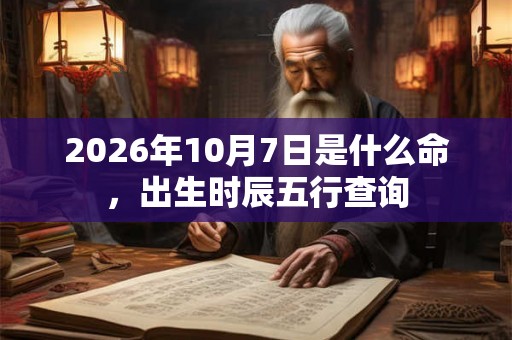 2026年10月7日是什么命，出生时辰五行查询