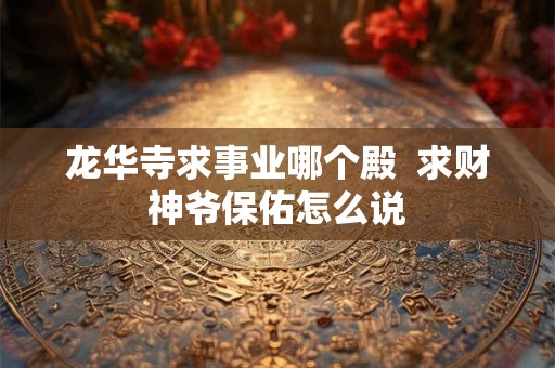 龙华寺求事业哪个殿  求财神爷保佑怎么说