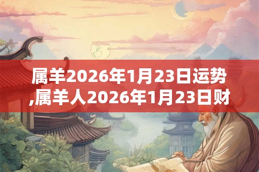 属羊2026年1月23日运势,属羊人2026年1月23日财运,生肖羊2026年1月23日运势