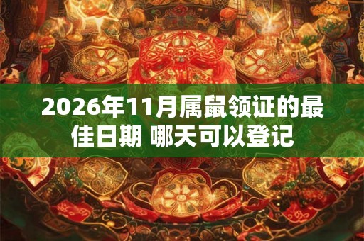 2026年11月属鼠领证的最佳日期 哪天可以登记 2026年11月属鼠领证的最佳日期 哪天可以登记