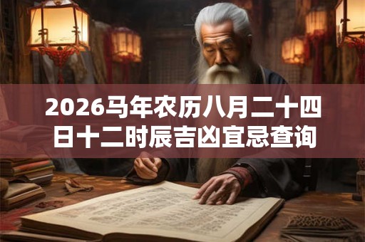 2026马年农历八月二十四日十二时辰吉凶宜忌查询
