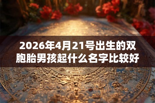 2026年4月21号出生的双胞胎男孩起什么名字比较好，五行属什么