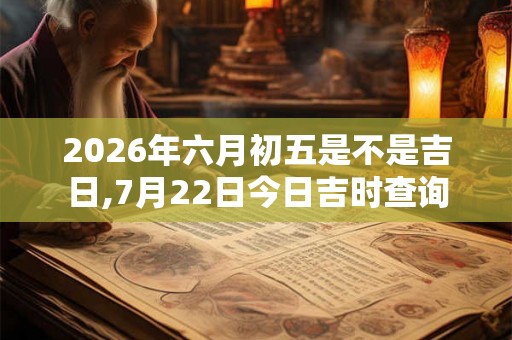 2026年六月初五是不是吉日,7月22日今日吉时查询 2026年六月初五是不是吉日,7月22日今日吉时查询